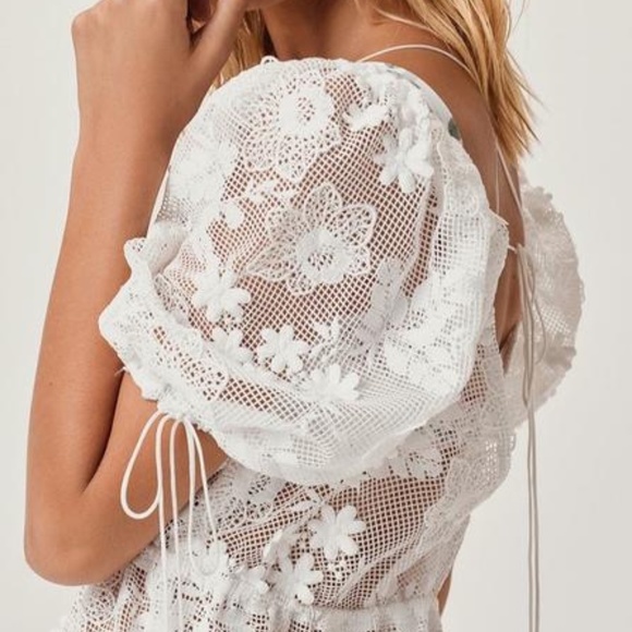 For Love & Lemons white daisy crochet maxi dress - Picture 4 of 17